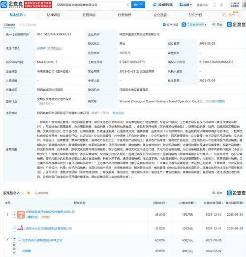 百納千成投資成立新公司，布局景區管理與文化藝術交流
